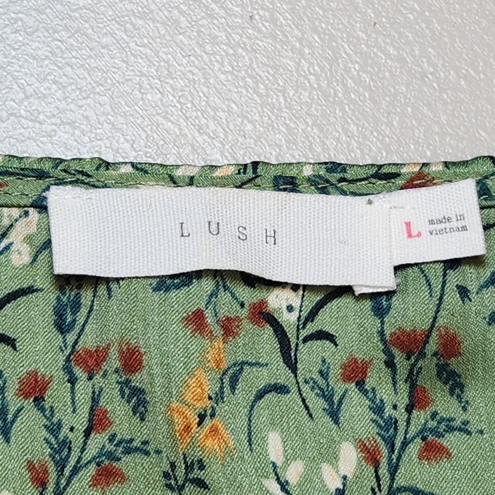 NWOT Lush‎ x Stitch Fix Women’s Green Floral Print Tank Spring Summer Twee - Picture 7 of 8